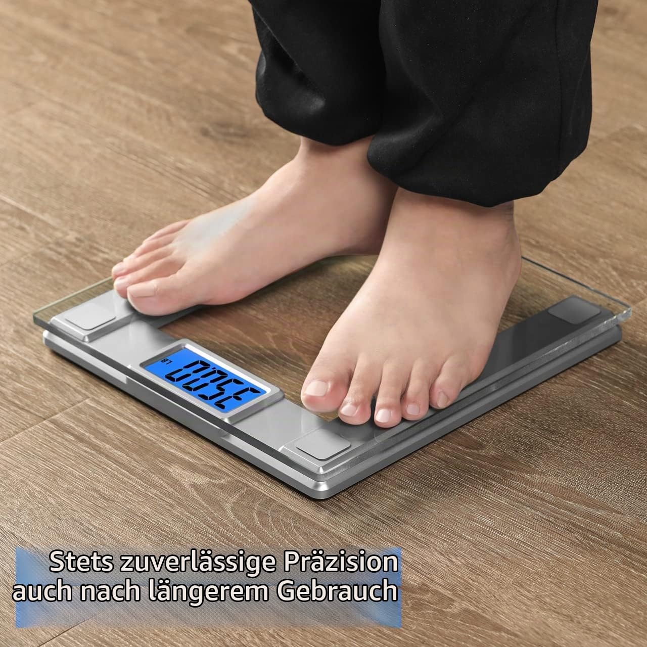 image:imageVitafit 250kg Digitale Personenwaagen Waage mit Gewicht und BMI Smarte Krperwaage mit Smartphone App Sync via Bluetooth 8 mm Hartglas mit extrabreiter PlattformSilberSilver