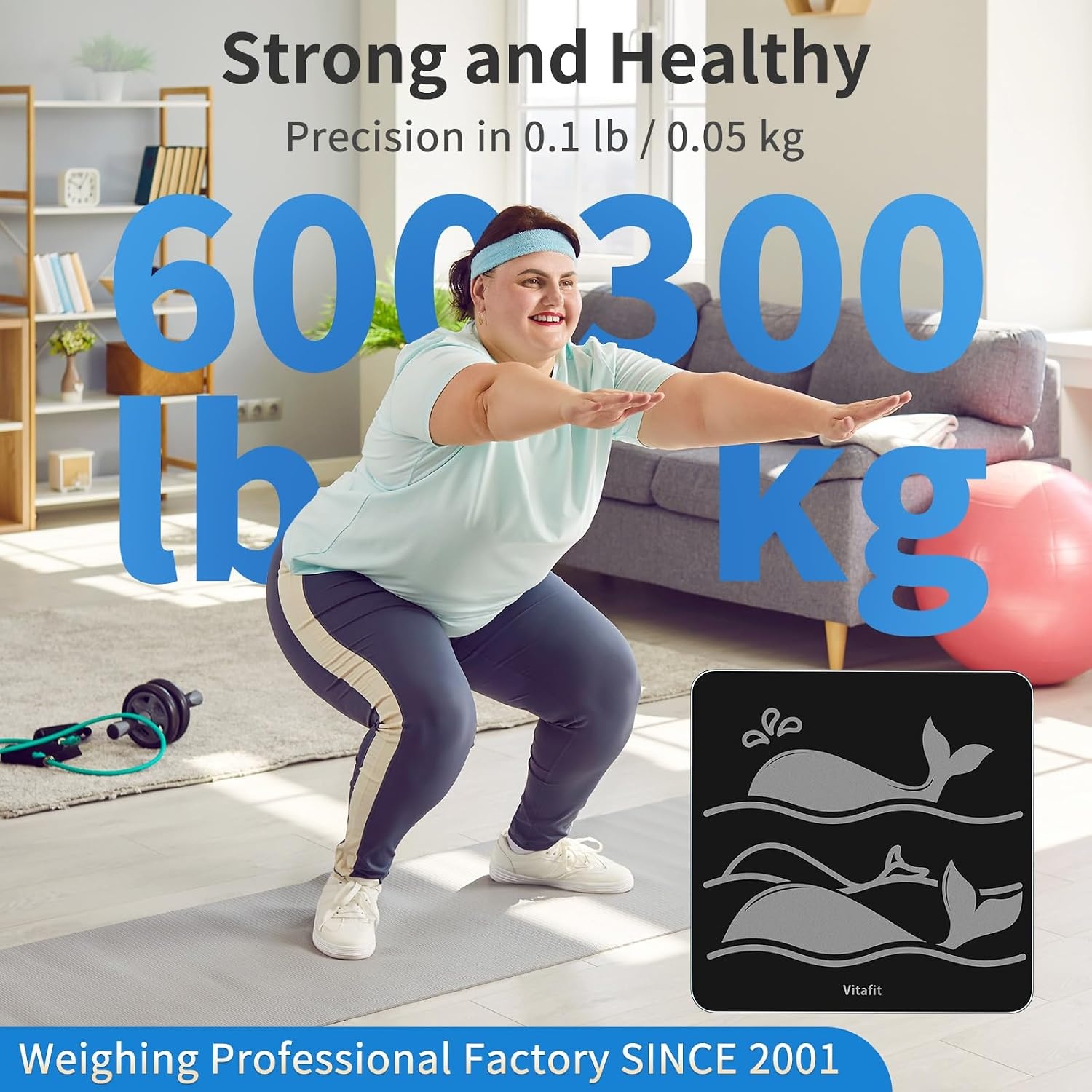 image:imageVitafit 300kg Personenwaage in 005kg Hohe Genauigkeit Zugesichert Waage Personen Professionell Fabrik SEIT 2001 Krperwaage aus Extra 8mm Dickem Rutschfestem Hartglas LED 3AAA SchwarzSchwarz
