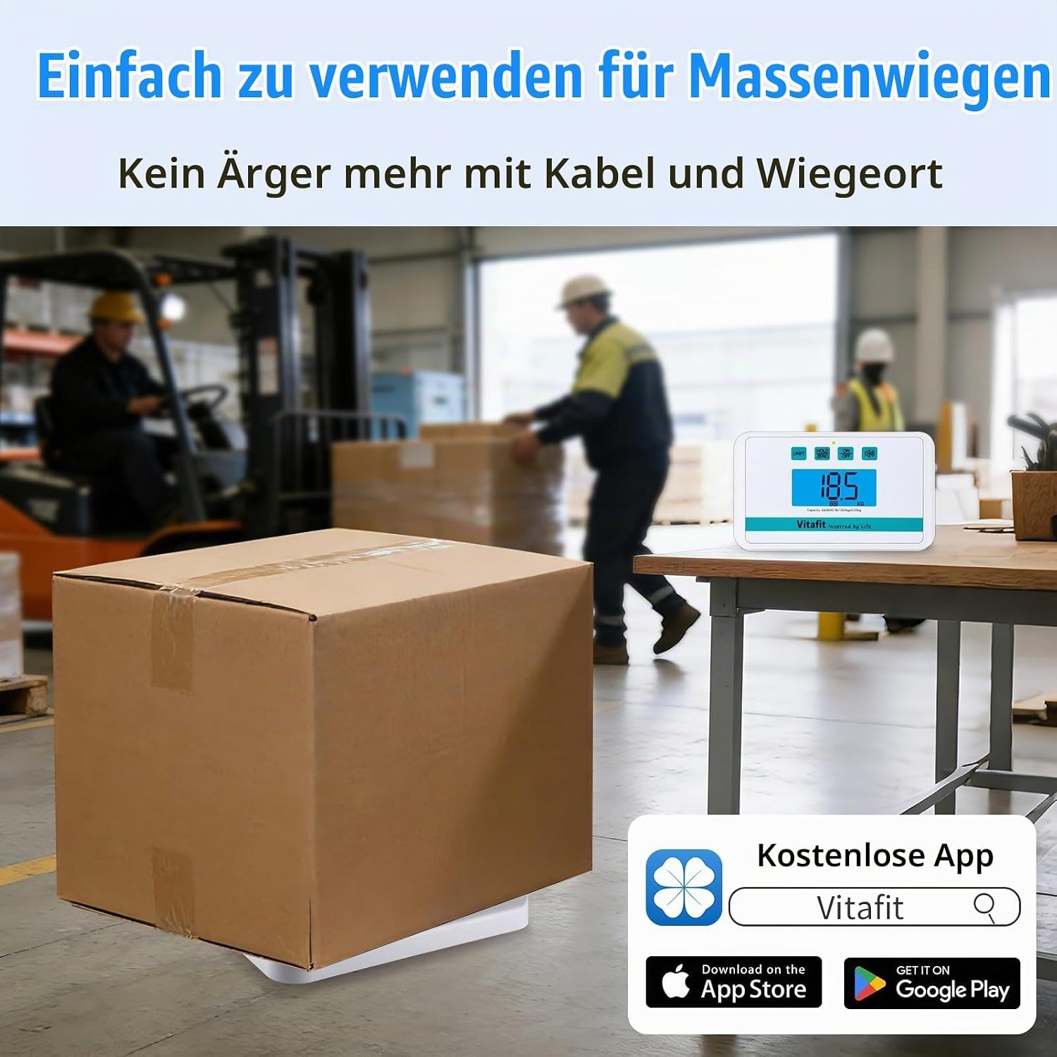 image:imageVitafit Medizinische Bodenwaage 300kg durch Unser Professionelle Fabrik Seit 2001 Genauigkeit 005kg Smart krperwaage mit 380x330mm Rutschfeste Plattform Waage fr Klinik Arzt amp Werkstatt Wei38 x 33cm