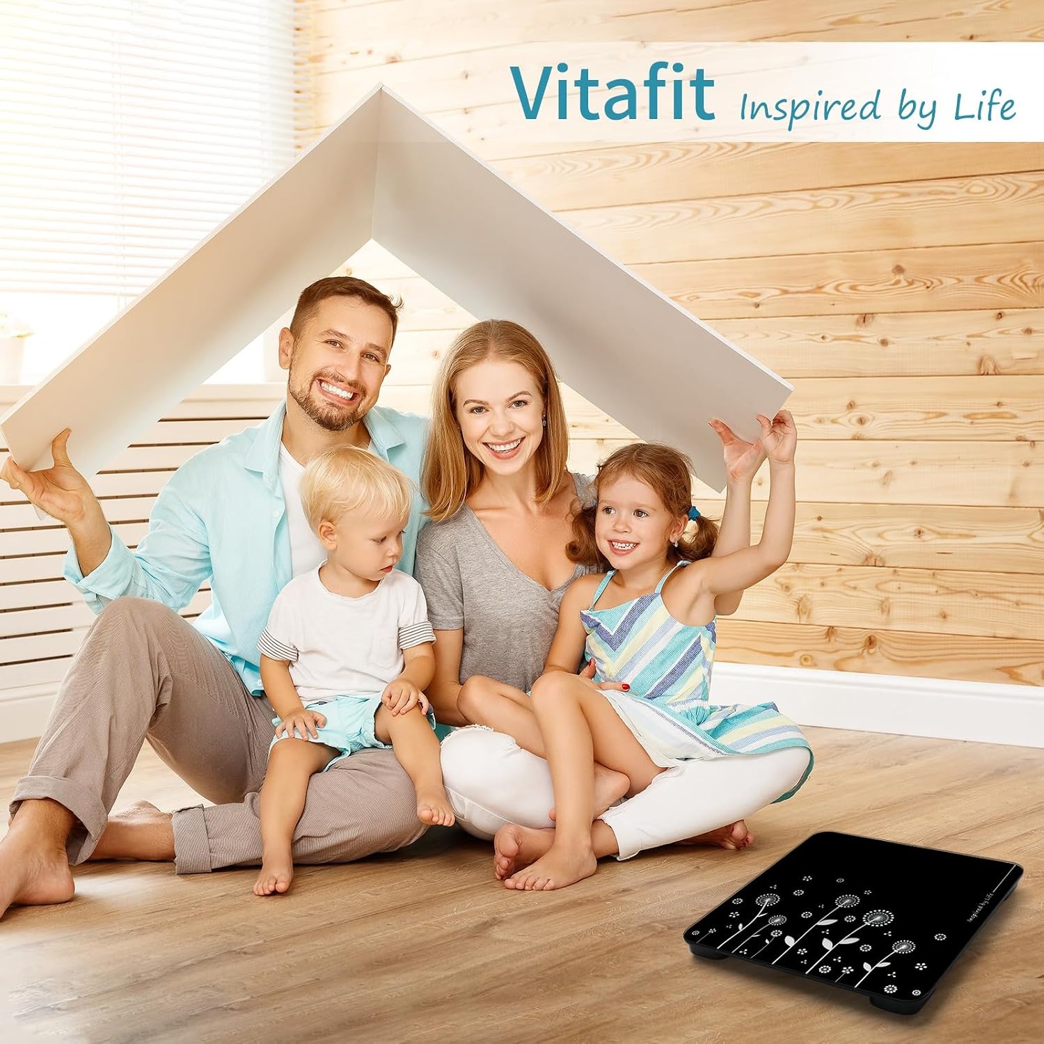 image:imageVitafit Personenwaage Digital Hohe Genauigkeit 005kg Waage Personen 182kgSchwarz Vierblattkleute