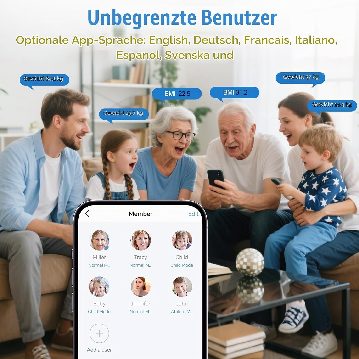 image:imageVitafit Personenwaage Digital Hohe Genauigkeit 005kg Waage Personen 182kgSmart Spray Silver Black