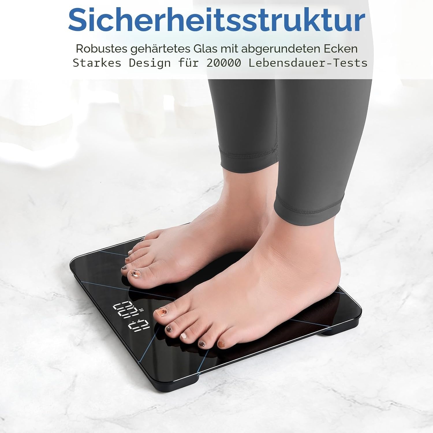 image:imageVitafit Personenwaage Digital Hohe Genauigkeit Zugesichert bis Waage Personen Professionell SEIT 2001 Digitale krperwaage mit LEDAnzeige und StepOnTechnik182kg Schwarz