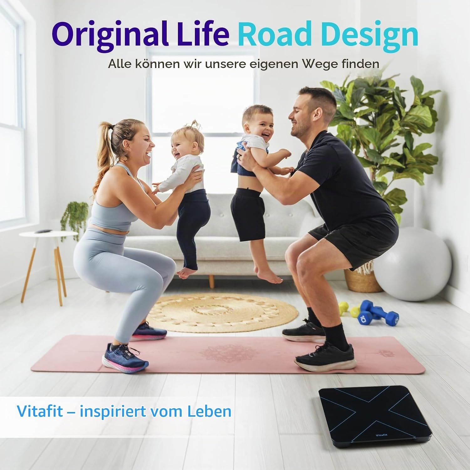 image:imageVitafit Personenwaage Digital Hohe Genauigkeit Zugesichert bis Waage Personen Professionell SEIT 2001 Digitale krperwaage mit LEDAnzeige und StepOnTechnik182kg Schwarz