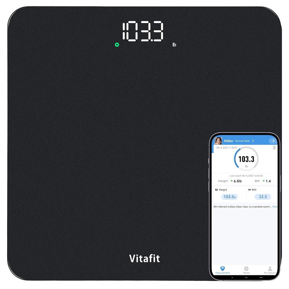 image:imageVitafit Personenwaage Digital Hohe Genauigkeit 005kg Waage Personen 182kgSmart Spray Silver Black