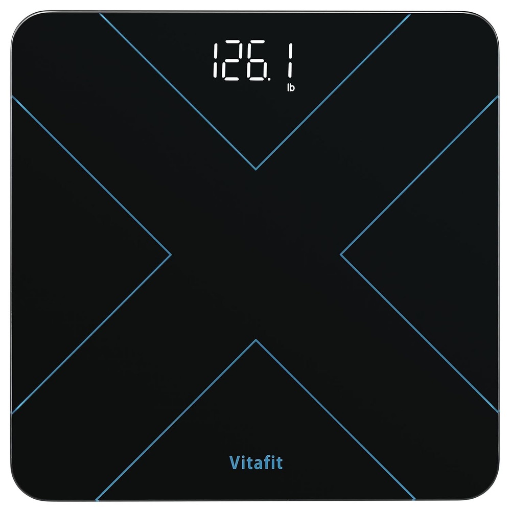 image:imageVitafit Personenwaage Digital Hohe Genauigkeit Zugesichert bis Waage Personen Professionell SEIT 2001 Digitale krperwaage mit LEDAnzeige und StepOnTechnik182kg Schwarz