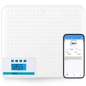 Vitafit Medizinische Bodenwaage, 300kg durch Unser Professionelle Fabrik Seit 2001, Genauigkeit 0,05kg Smart körperwaage mit 380x330mm Rutschfeste Plattform, Waage für Klinik, Arzt & Werkstatt, Weiß(38 x 33cm)