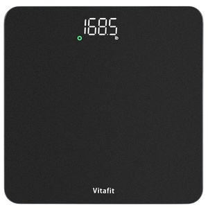 Vitafit Personenwaage Digital Hohe Genauigkeit 0,05kg, Waage Personen 182kg(Personenwaage Silberschwarz Sprühen)