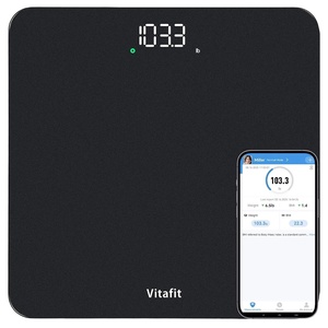 Vitafit Personenwaage Digital Hohe Genauigkeit 0,05kg, Waage Personen 182kg(Smart Spray Silver Black)